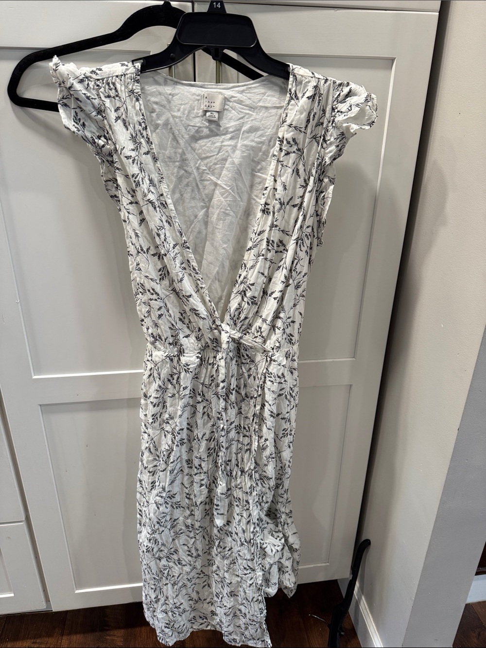 a new day White Floral Midi Dress with Tie Waist